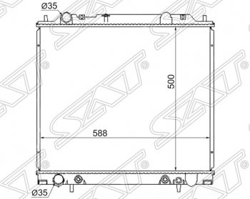 8 349 р. Радиатор двигателя (пластинчатый, 3.0, МКПП/АКПП) SAT Mitsubishi Delica 4 рестайлинг (1997-2007)  с доставкой в г. Тамбов. Увеличить фотографию 1