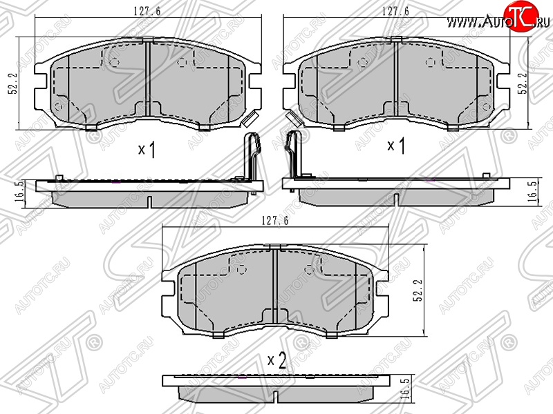 929 р. Колодки тормозные SAT (задние)  Mitsubishi Delica (4), Diamante, L400, Pajero (2 V30/V40 5 дв.,  2 V20,  2 V30/V40,  3 V70), Pajero iO, Pajero Sport (PA)  с доставкой в г. Тамбов