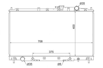 7 199 р. Радиатор двигателя (пластинчатый, 2.5/3.5, МКПП/АКПП) SAT Mitsubishi Diamante (1995-2005)  с доставкой в г. Тамбов. Увеличить фотографию 1
