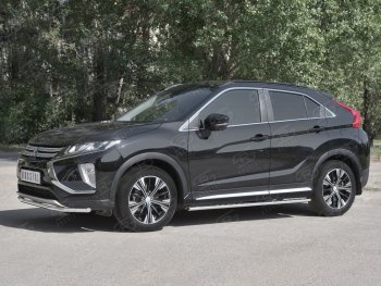 6 649 р. Защита переднего бампера (Ø42 мм, нержавейка) SLITKOFF Mitsubishi Eclipse Cross GK (2017-2024)  с доставкой в г. Тамбов. Увеличить фотографию 2