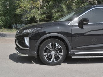 6 649 р. Защита переднего бампера (Ø42 мм, нержавейка) SLITKOFF Mitsubishi Eclipse Cross GK (2017-2024)  с доставкой в г. Тамбов. Увеличить фотографию 3