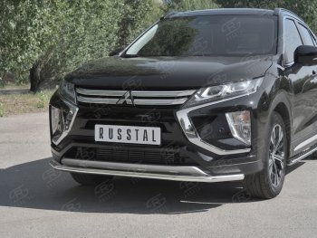 6 649 р. Защита переднего бампера (Ø42 мм, нержавейка) SLITKOFF Mitsubishi Eclipse Cross GK (2017-2024)  с доставкой в г. Тамбов. Увеличить фотографию 4