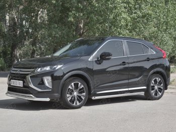 11 449 р. Защита переднего бампера (Ø63 мм, нержавейка) SLITKOFF Mitsubishi Eclipse Cross GK (2017-2024)  с доставкой в г. Тамбов. Увеличить фотографию 2