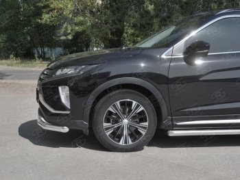 11 449 р. Защита переднего бампера (Ø63 мм, нержавейка) SLITKOFF Mitsubishi Eclipse Cross GK (2017-2024)  с доставкой в г. Тамбов. Увеличить фотографию 3