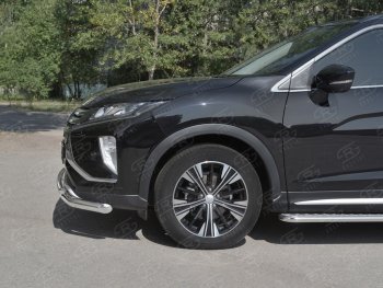 12 999 р. Защита переднего бампера (2 трубы Ø63 и 42 мм, нержавейка) SLITKOFF Mitsubishi Eclipse Cross GK (2017-2024)  с доставкой в г. Тамбов. Увеличить фотографию 3