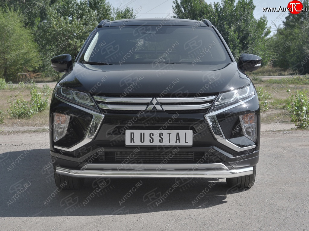 11 449 р. Защита переднего бампера (Ø63 мм, нержавейка) SLITKOFF Mitsubishi Eclipse Cross GK (2017-2024)  с доставкой в г. Тамбов