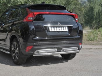 14 499 р. Защита заднего бампера (2 трубы Ø63 и 42 мм, нержавейка) SLITKOFF  Mitsubishi Eclipse Cross  GK (2017-2021) дорестайлинг  с доставкой в г. Тамбов. Увеличить фотографию 4