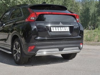 14 999 р. Защита заднего бампера (Ø75х42 мм, нержавейка) Russtal Mitsubishi Eclipse Cross GK дорестайлинг (2017-2021)  с доставкой в г. Тамбов. Увеличить фотографию 4