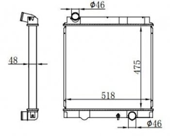 10 349 р. Радиатор двигателя (пластинчатый, МКПП) SAT  Mitsubishi Fuso Canter (2000-2024)  с доставкой в г. Тамбов. Увеличить фотографию 1