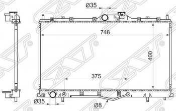 8 799 р. Радиатор двигателя (пластинчатый, МКПП/АКПП) SAT  Mitsubishi Galant (2004-2012)  с доставкой в г. Тамбов. Увеличить фотографию 1