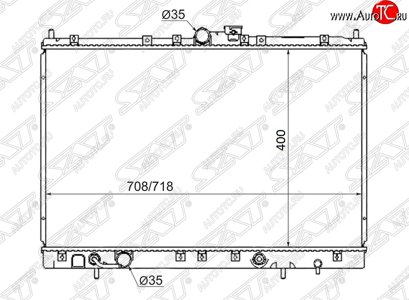 8 949 р. Радиатор двигателя (пластинчатый, МКПП/АКПП) SAT Mitsubishi Grandis (1997-2003)  с доставкой в г. Тамбов