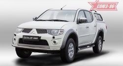 Защита переднего бампера одинарная Souz-96 (d60). Mitsubishi L200 5 KK,KL дорестайлинг (2015-2019)