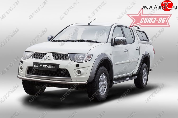 10 394 р. Защита переднего бампера одинарная Souz-96 (d60). Mitsubishi L200 5 KK,KL дорестайлинг (2015-2019)  с доставкой в г. Тамбов