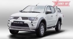 11 654 р. Защита переднего бампера одинарная Souz-96 (d76) Mitsubishi L200 5 KK,KL дорестайлинг (2015-2019)  с доставкой в г. Тамбов. Увеличить фотографию 1