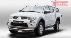 15 254 р. Защита переднего бампера двойная Souz-96 (d76/42) Mitsubishi L200 5 KK,KL дорестайлинг (2015-2019)  с доставкой в г. Тамбов. Увеличить фотографию 1