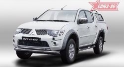 15 254 р. Защита переднего бампера двойная Souz-96 (d76/42) Mitsubishi L200 5 KK,KL дорестайлинг (2015-2019)  с доставкой в г. Тамбов. Увеличить фотографию 1