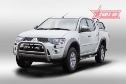 14 264 р. Защита переднего бампера Souz-96 (d76/60)  Mitsubishi L200  5 KK,KL (2015-2019) дорестайлинг  с доставкой в г. Тамбов. Увеличить фотографию 1