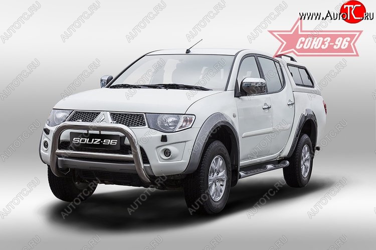 14 264 р. Защита переднего бампера Souz-96 (d76/60)  Mitsubishi L200  5 KK,KL (2015-2019) дорестайлинг  с доставкой в г. Тамбов