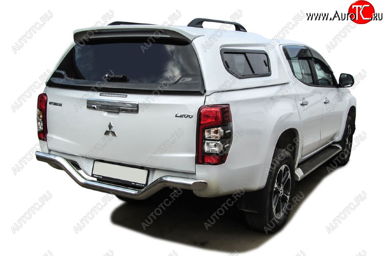 17 399 р. Защита заднего бампера Slitkoff (Ø 76 мм, без бампера)  Mitsubishi L200  5 KK,KL (2018-2022) рестайлинг (Нержавеющая сталь)  с доставкой в г. Тамбов