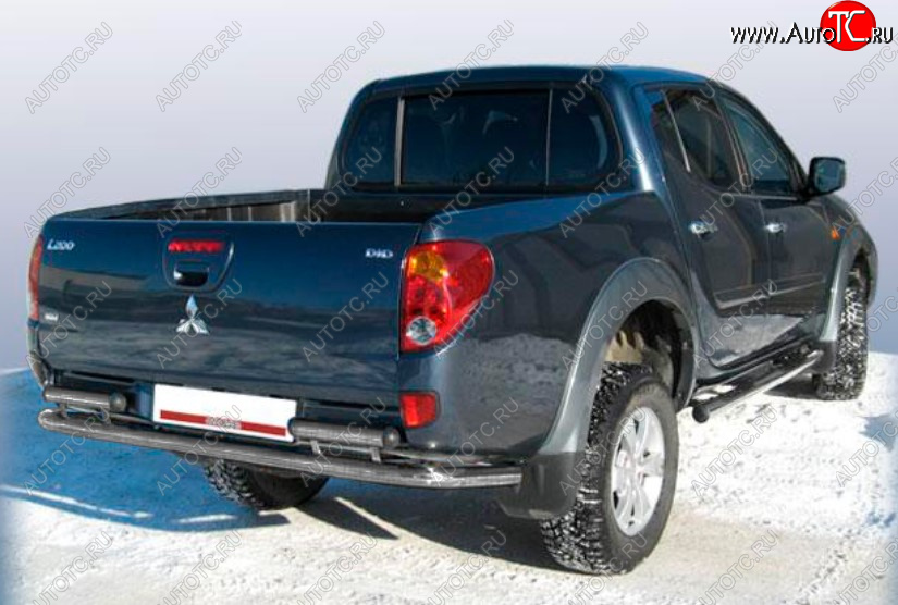 12 999 р. Защита переднего бампера Slitkoff (Ø 57 мм).  Mitsubishi L200 ( 4,  5 KK,KL) (2006-2022)  дорестайлинг, рестайлинг (Сталь с полимерным покрытием. Цвет: серебристый)  с доставкой в г. Тамбов