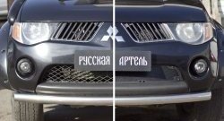 2 499 р. Защитная сетка решетки переднего бампера РА Mitsubishi L200 4  дорестайлинг (2006-2014)  с доставкой в г. Тамбов. Увеличить фотографию 2