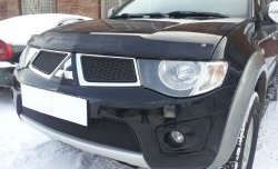 1 499 р. Сетка в решетку радиатора Russtal Mitsubishi Pajero Sport PB дорестайлинг (2008-2013) (черная)  с доставкой в г. Тамбов. Увеличить фотографию 4