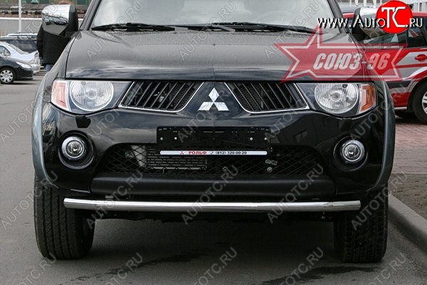 11 069 р. Защита переднего бампера одинарная Souz-96 (d60) Mitsubishi L200 4  дорестайлинг (2006-2014)  с доставкой в г. Тамбов