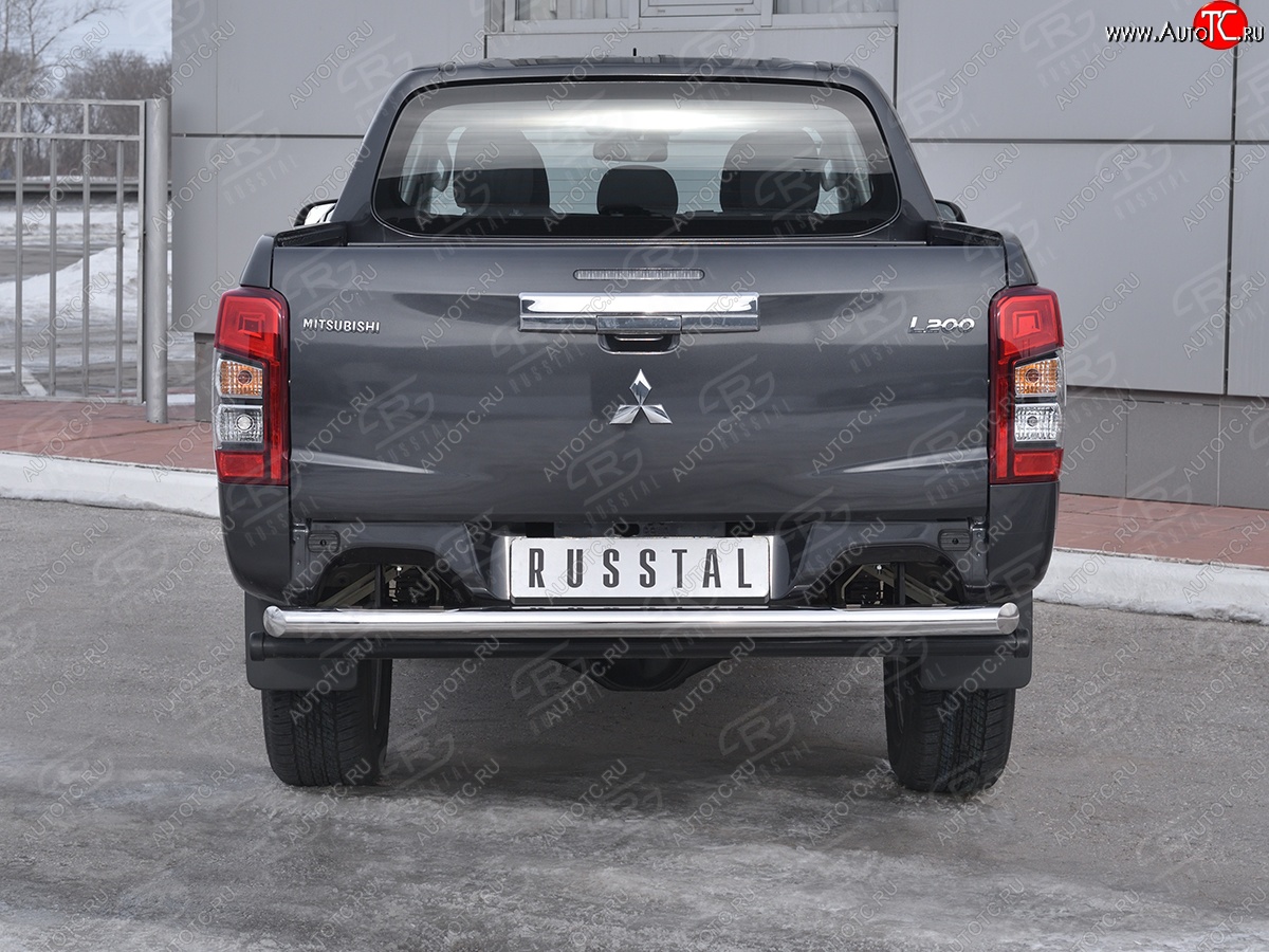 19 999 р. Защита заднего бампера (Ø63 мм, нержавейка) RUSSTAL  Mitsubishi L200  5 KK,KL (2018-2022) рестайлинг  с доставкой в г. Тамбов