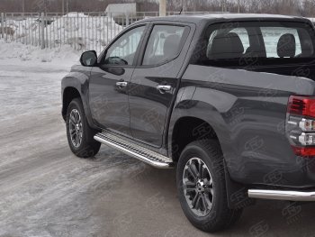 Порожки для ног SLITKOFF (Ø63 мм) Mitsubishi L200 5 KK,KL рестайлинг (2018-2022)