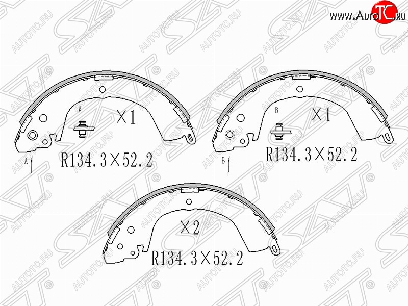 2 199 р. Колодки тормозные задние SAT  Mitsubishi L200  4 (2006-2014)  дорестайлинг  с доставкой в г. Тамбов