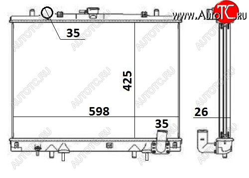 7 599 р. Радиатор двигателя SAT (пластинчатый, 2.5D, МКПП/АКПП, 4WD)  Mitsubishi L200 ( 3 K6T-K7T,  3 K74T) (1996-2006) дорестайлинг, рестайлинг  с доставкой в г. Тамбов