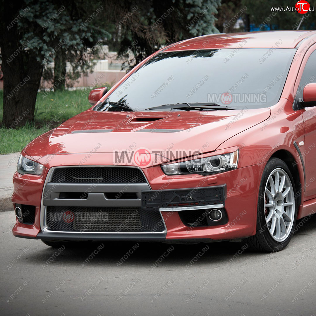 1 149 р. Реснички на фары Mitsubishi Lancer 10 седан дорестайлинг (2007-2010) (Неокрашенные)  с доставкой в г. Тамбов