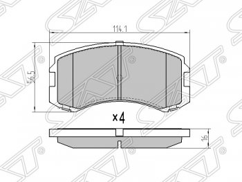 Колодки тормозные SAT (передние) Mitsubishi Lancer Cedia 9 CS универсал (2000-2003)