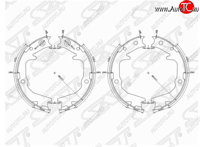 1 699 р. Колодки ручного тормоза SAT  Mitsubishi Lancer  9 - Outlander  CU  с доставкой в г. Тамбов