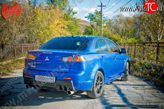 1 649 р. Козырёк на заднее стекло Zodiak Generator (6 зубьев) Mitsubishi Lancer 10 седан рестайлинг (2011-2017) (Неокрашенный)  с доставкой в г. Тамбов