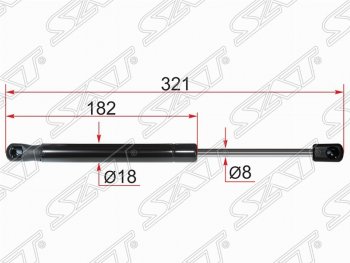 Газовый упор крышки багажника SAT Mitsubishi (Митсубиси) Lancer (Лансер)  10 (2007-2017) 10 седан дорестайлинг, хэтчбэк дорестайлинг, седан рестайлинг, хэтчбек 5 дв рестайлинг