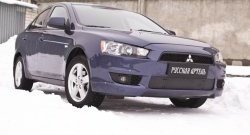 799 р. Зимняя заглушка решетки переднего бампера РА Mitsubishi Lancer 10 седан дорестайлинг (2007-2010)  с доставкой в г. Тамбов. Увеличить фотографию 3