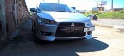 3 099 р. Клыки Evo на передний бампер автомобиля  Mitsubishi Lancer  10 (2007-2017) седан дорестайлинг, хэтчбэк дорестайлинг, седан рестайлинг, хэтчбек 5 дв рестайлинг (Неокрашенные)  с доставкой в г. Тамбов. Увеличить фотографию 6