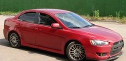 4 549 р. Пороги накладки Evo  Mitsubishi Lancer  10 (2007-2017) седан дорестайлинг, хэтчбэк дорестайлинг, седан рестайлинг, хэтчбек 5 дв рестайлинг (Неокрашенные)  с доставкой в г. Тамбов. Увеличить фотографию 4