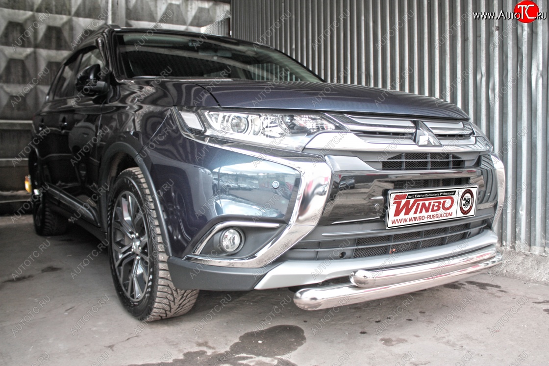 13 999 р. Защита переднего бампера Mitsubishi Outlander 2014+  Mitsubishi Outlander  GF (2015-2018) 2-ой рестайлинг  с доставкой в г. Тамбов