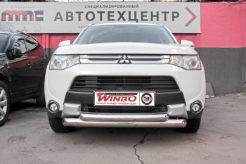 13 999 р. Защита переднего бампера Mitsubishi Outlander 2014+  Mitsubishi Outlander  GF (2015-2018) 2-ой рестайлинг  с доставкой в г. Тамбов. Увеличить фотографию 2