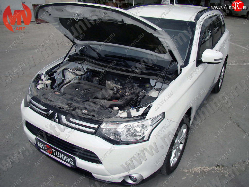 4 099 р. Упор капота MV-Tuning (двойной) Mitsubishi Outlander GF 2-ой рестайлинг (2015-2018)  с доставкой в г. Тамбов