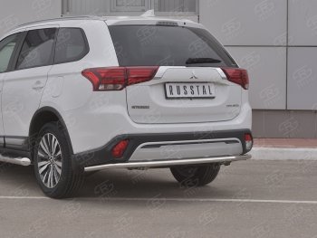 12 999 р. Защита заднего бампера (Ø42 мм, нержавейка) SLITKOFF Mitsubishi Outlander GF 3-ий рестайлинг (2018-2022)  с доставкой в г. Тамбов. Увеличить фотографию 2