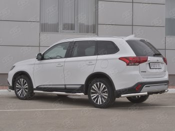 10 999 р. Защита заднего бампера (Ø63 мм уголки, нержавейка) SLITKOFF Mitsubishi Outlander GF 3-ий рестайлинг (2018-2022)  с доставкой в г. Тамбов. Увеличить фотографию 2