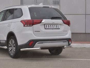 10 999 р. Защита заднего бампера (Ø63 мм уголки, нержавейка) SLITKOFF Mitsubishi Outlander GF 3-ий рестайлинг (2018-2022)  с доставкой в г. Тамбов. Увеличить фотографию 3