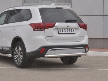 13 349 р. Защита заднего бампера (Ø63 мм, нержавейка) SLITKOFF Mitsubishi Outlander GF 3-ий рестайлинг (2018-2022)  с доставкой в г. Тамбов. Увеличить фотографию 2