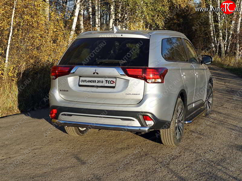 24 999 р. Защита заднего бампера (овальная) ТСС (нержавейка d75х42 мм) Mitsubishi Outlander GF 3-ий рестайлинг (2018-2022)  с доставкой в г. Тамбов