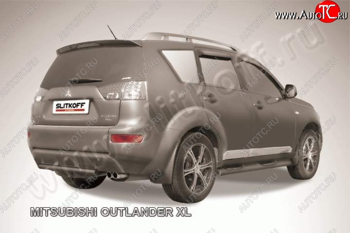 5 599 р. Защита задняя Slitkoff Mitsubishi Outlander XL (CW)  дорестайлинг (2005-2009) (Цвет: серебристый)  с доставкой в г. Тамбов