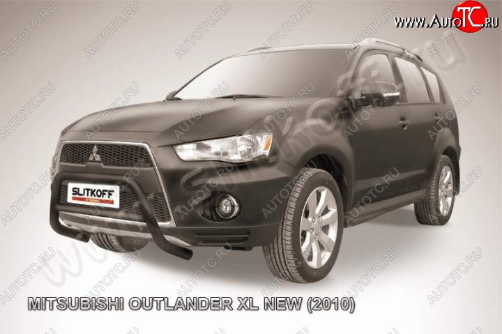 14 999 р. Кенгурятник d57 низкий Mitsubishi Outlander XL (CW)  рестайлинг (2010-2013) (Цвет: серебристый)  с доставкой в г. Тамбов