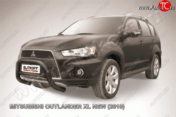 20 749 р. Кенгурятник d76 низкий Mitsubishi Outlander XL (CW)  рестайлинг (2010-2013) (Цвет: серебристый)  с доставкой в г. Тамбов